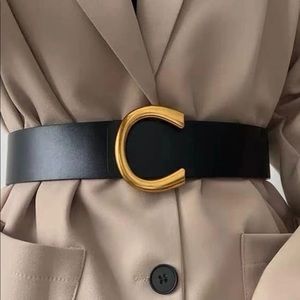 Designer leather belt